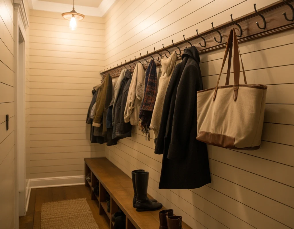 Add a Traditional Peg Rail for a Cozy Look