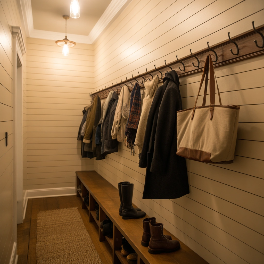 Add a Traditional Peg Rail for a Cozy Look
