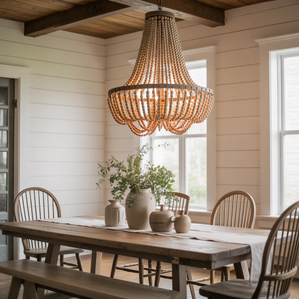 Beaded Chandeliers for Soft Rustic Elegance