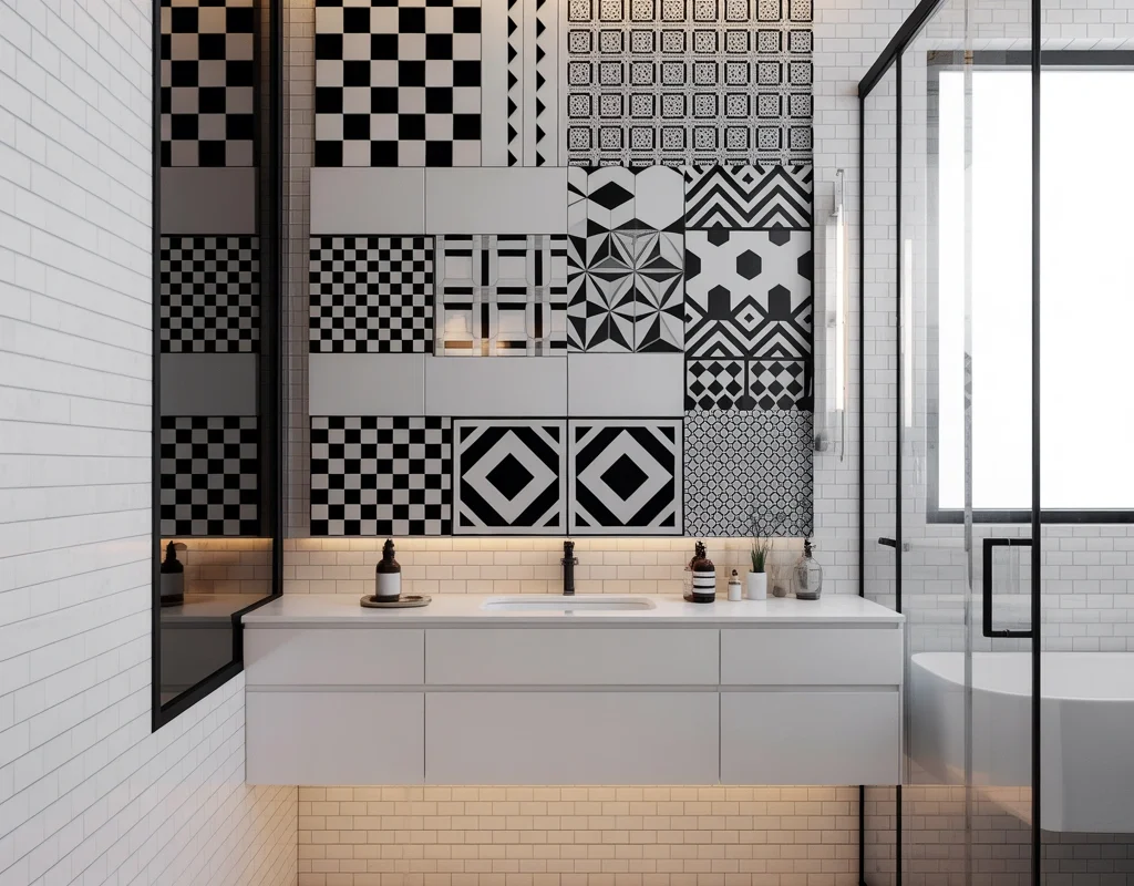 Black and White Tile Inspired Art for a Patterned Look