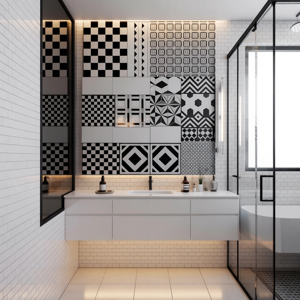 Black and White Tile Inspired Art for a Patterned Look