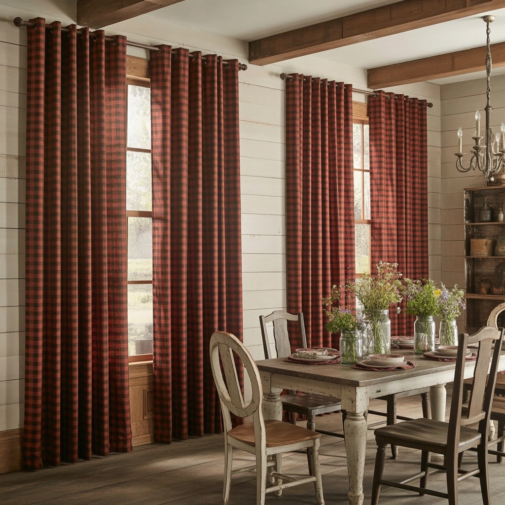 Buffalo Check Curtains for Classic Country Charm