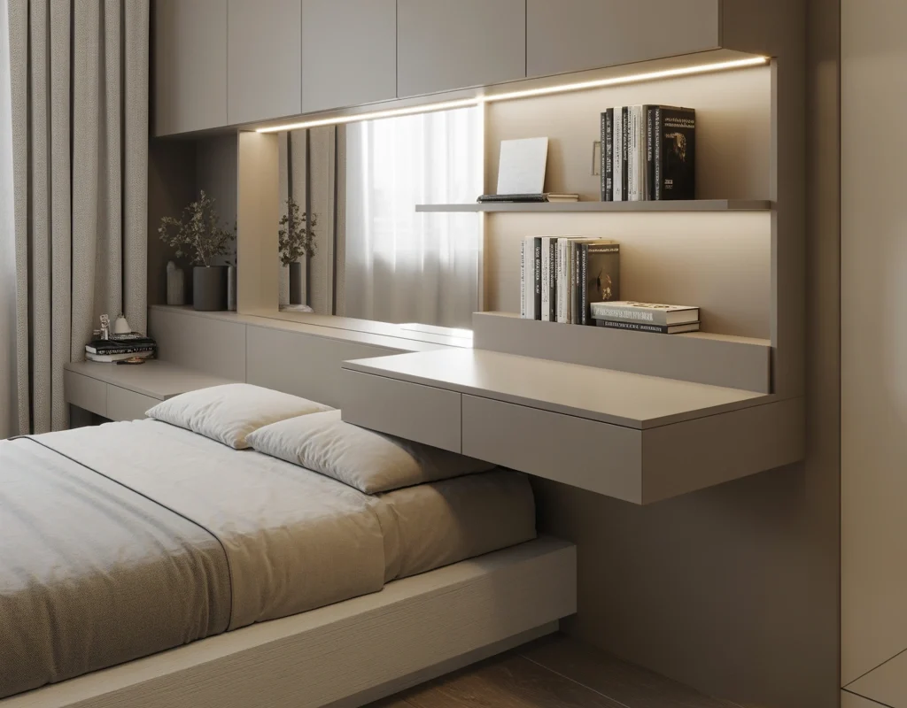 Build a Functional Desk or Vanity Wall