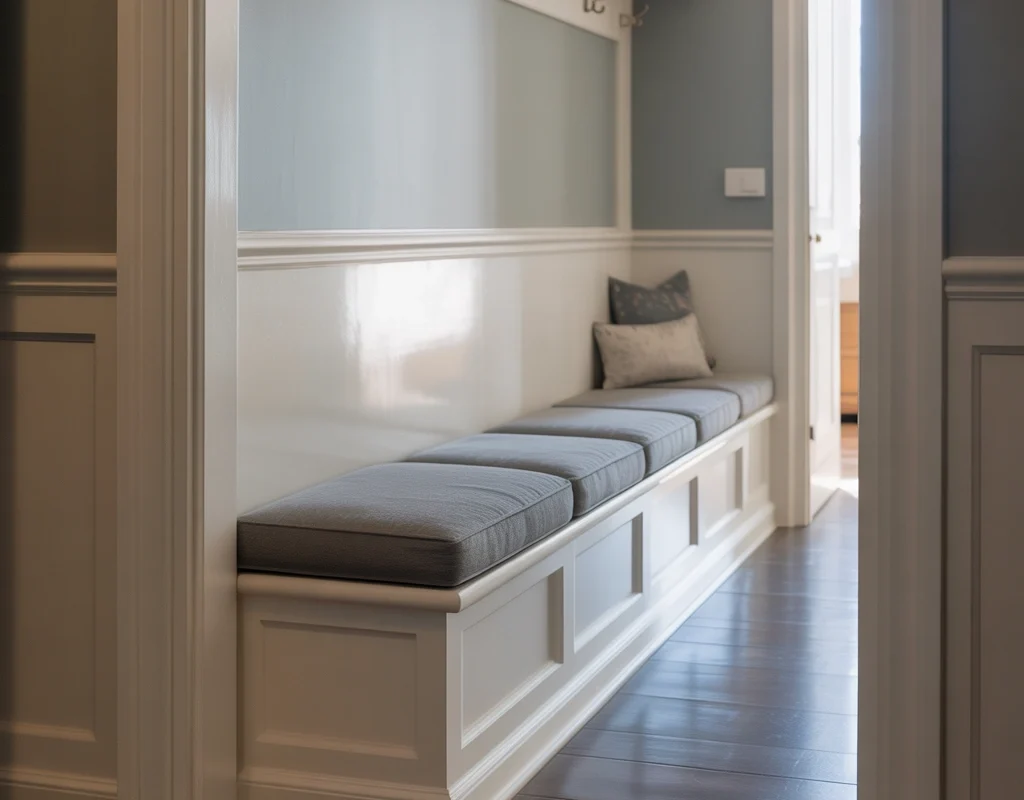 Built In Hallway Bench for a Custom Look