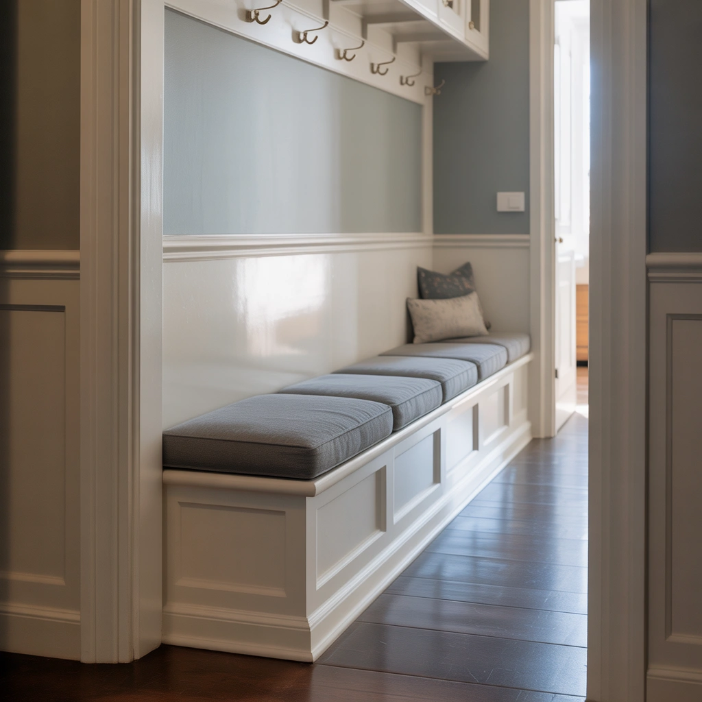 Built In Hallway Bench for a Custom Look