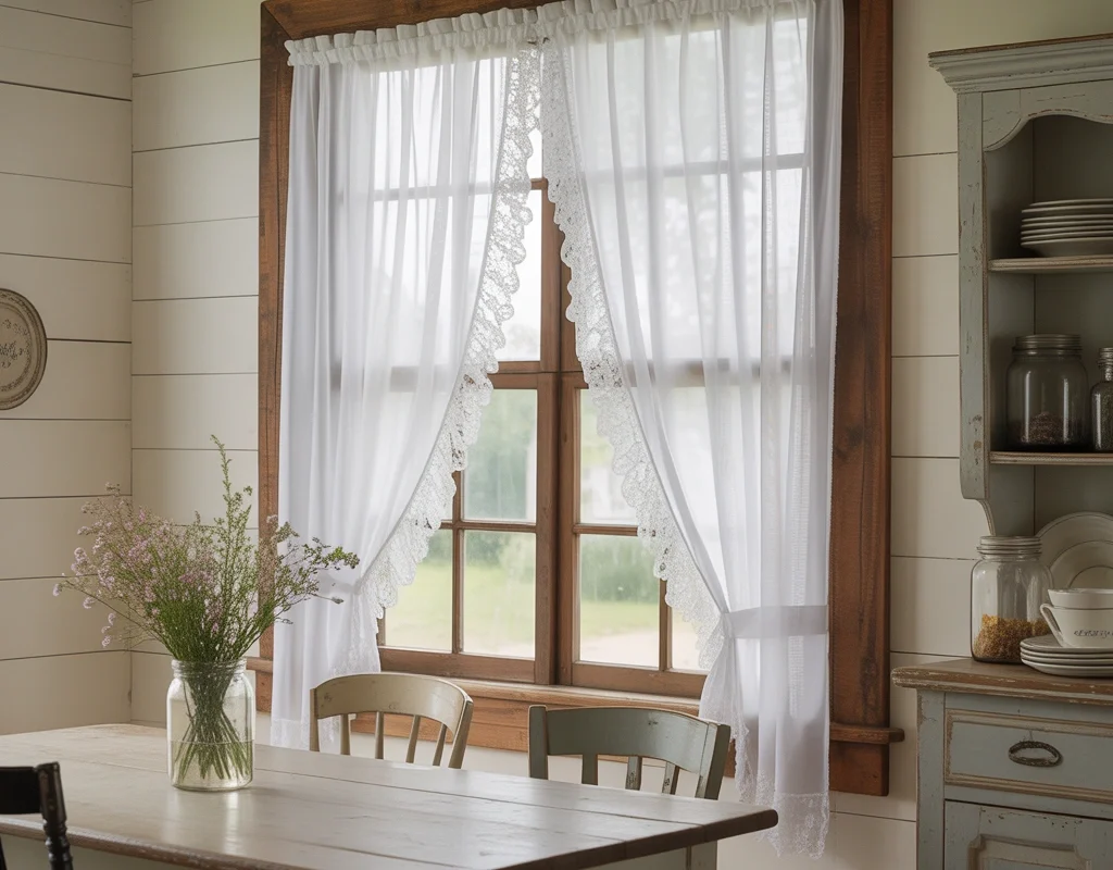 Cafe Curtains for a Cozy Cottage Farmhouse Style