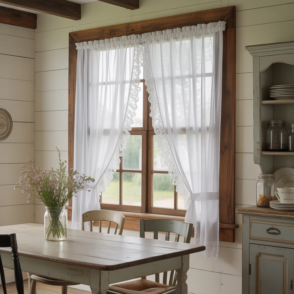 Cafe Curtains for a Cozy Cottage Farmhouse Style
