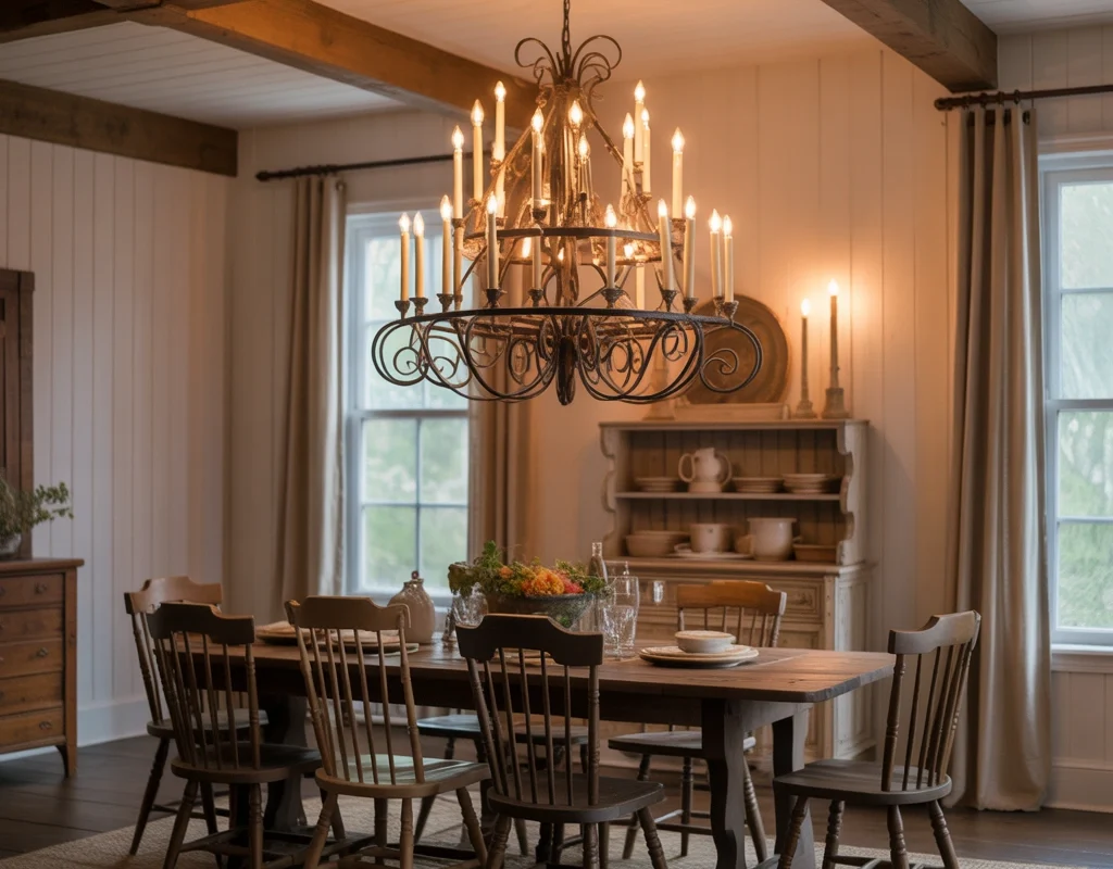 Candle Style Chandeliers for Traditional Farmhouse Charm
