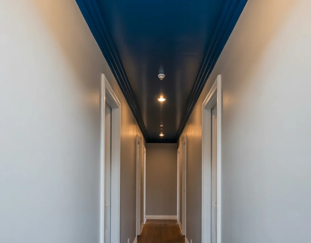 Ceiling Paint to Visually Change the Hallway