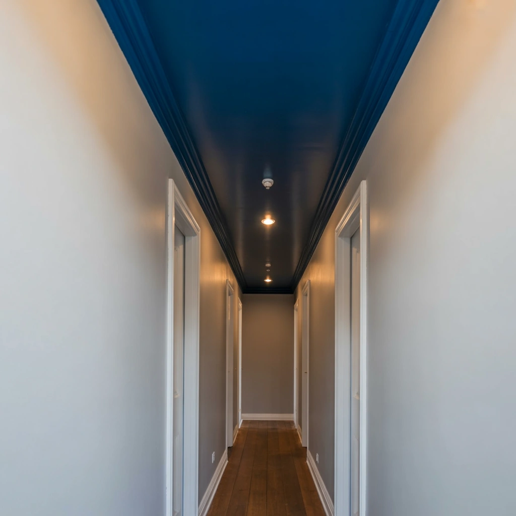 Ceiling Paint to Visually Change the Hallway