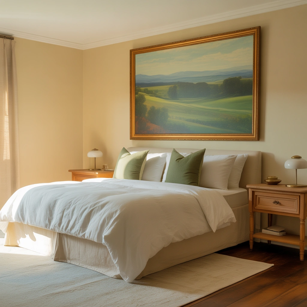 Classic Landscape Painting for a Peaceful Bedroom