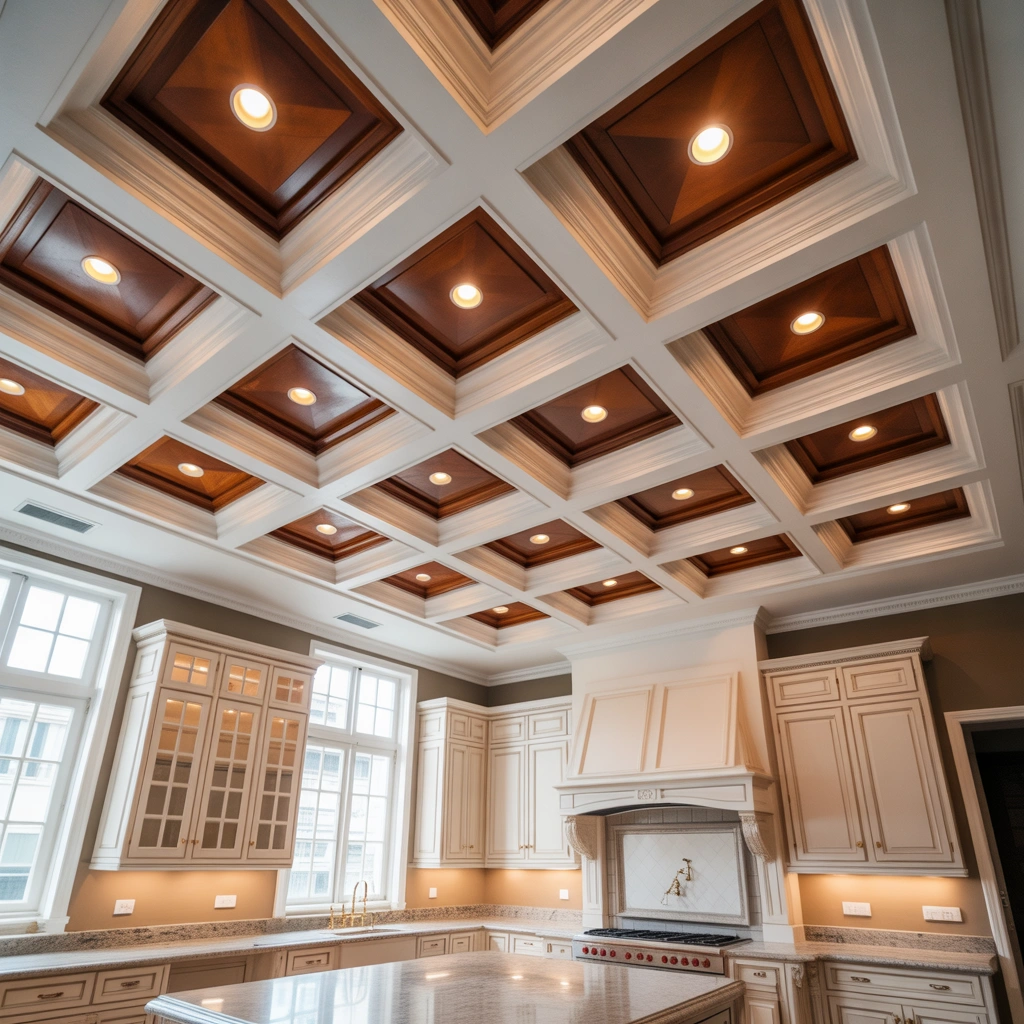 Coffered Ceiling for a Luxury Kitchen