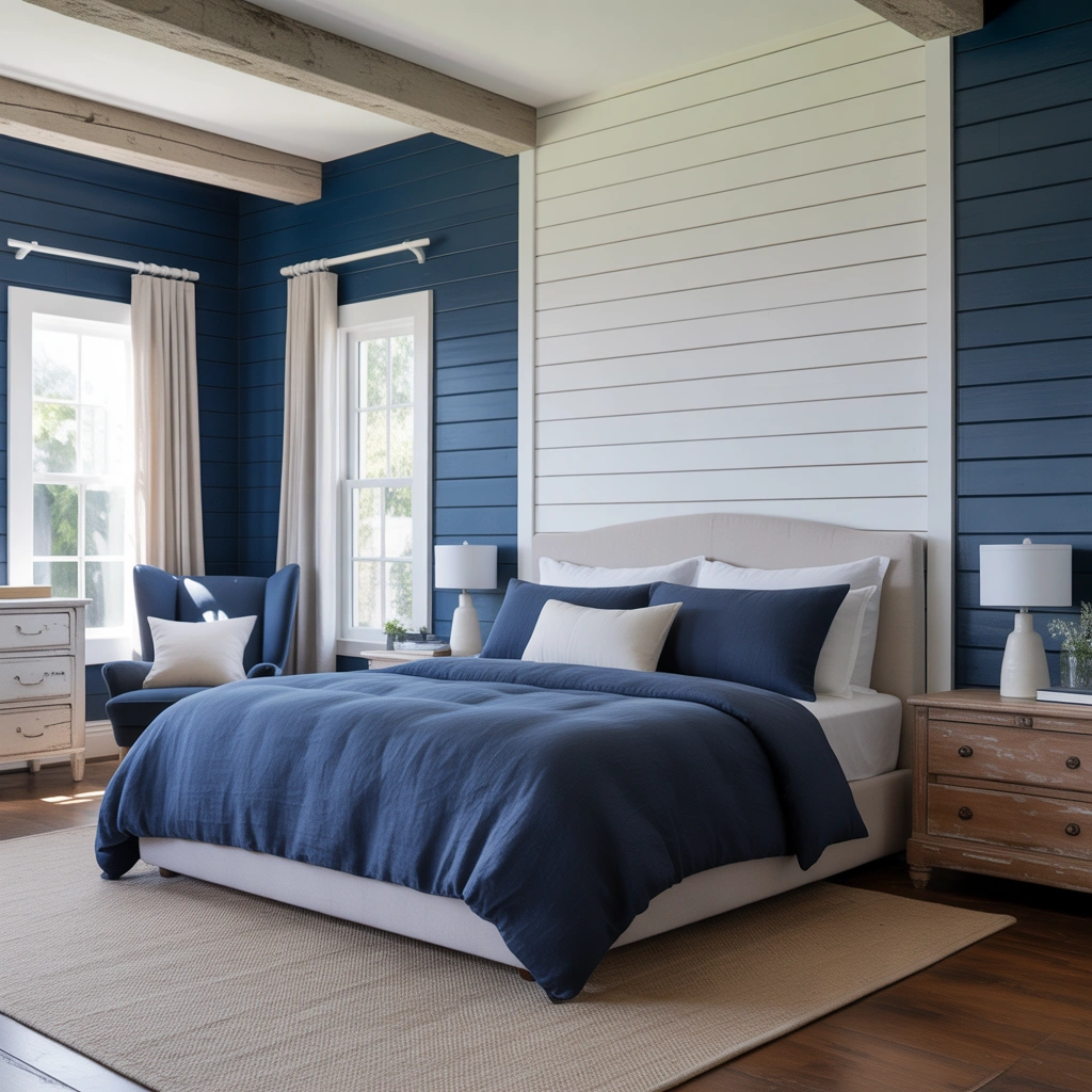 Combine Blue with White Shiplap for a Classic Farmhouse Feel