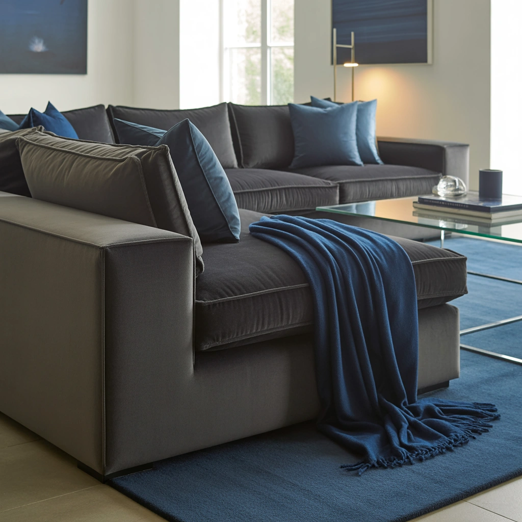 Combine Dark Gray with Navy Blue Accents