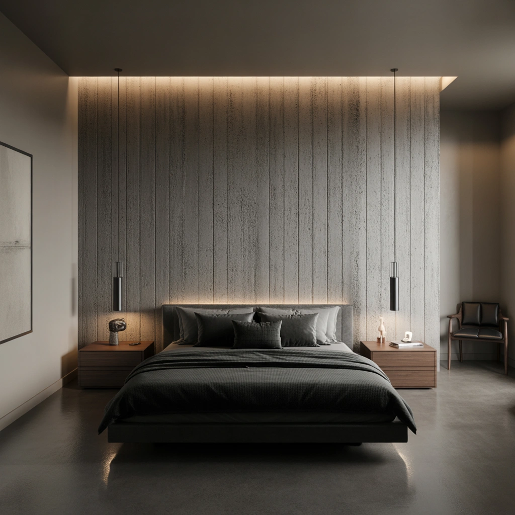 Concrete Effect Wall for a Modern Masculine Edge