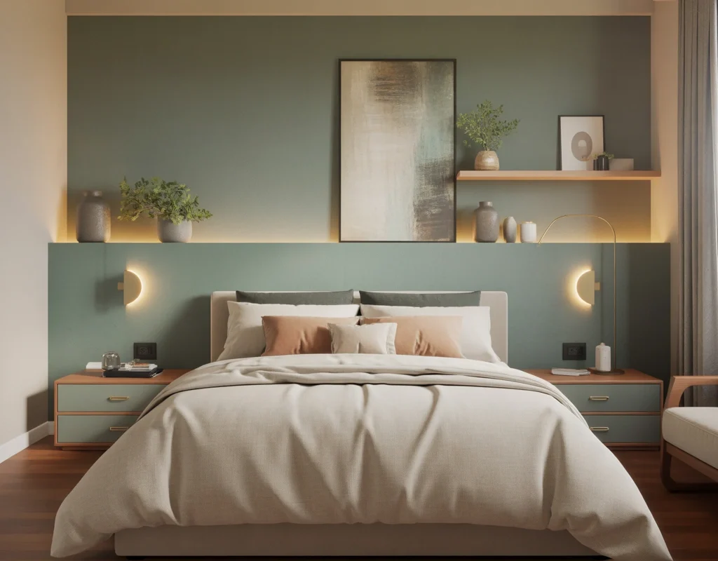 Create a Calm Accent Wall With Paint and Wall Decor