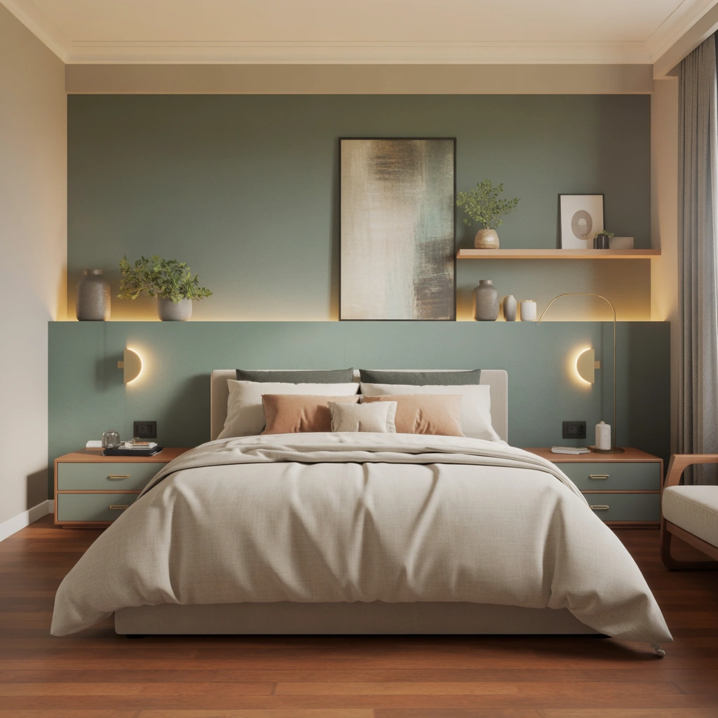 Create a Calm Accent Wall With Paint and Wall Decor