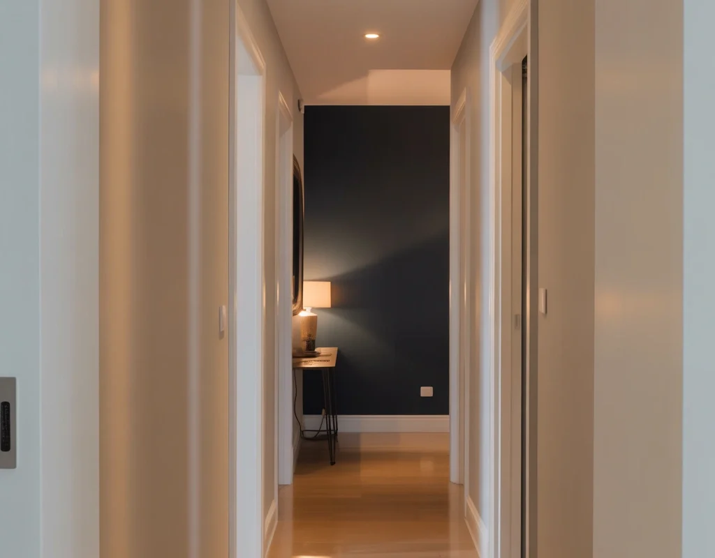 Dark Accent Wall at the End of the Hallway