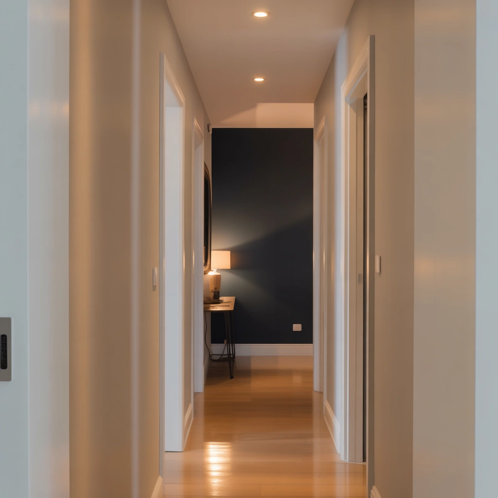 Dark Accent Wall at the End of the Hallway