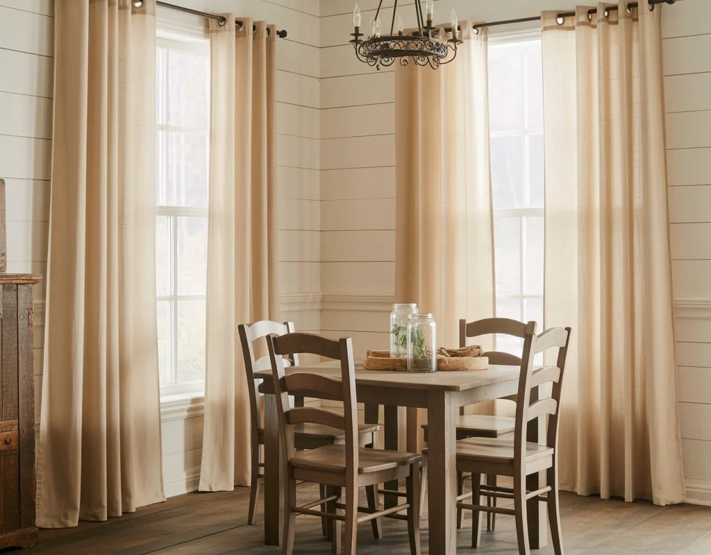 Drop Cloth Curtains for Budget Friendly Farmhouse Style