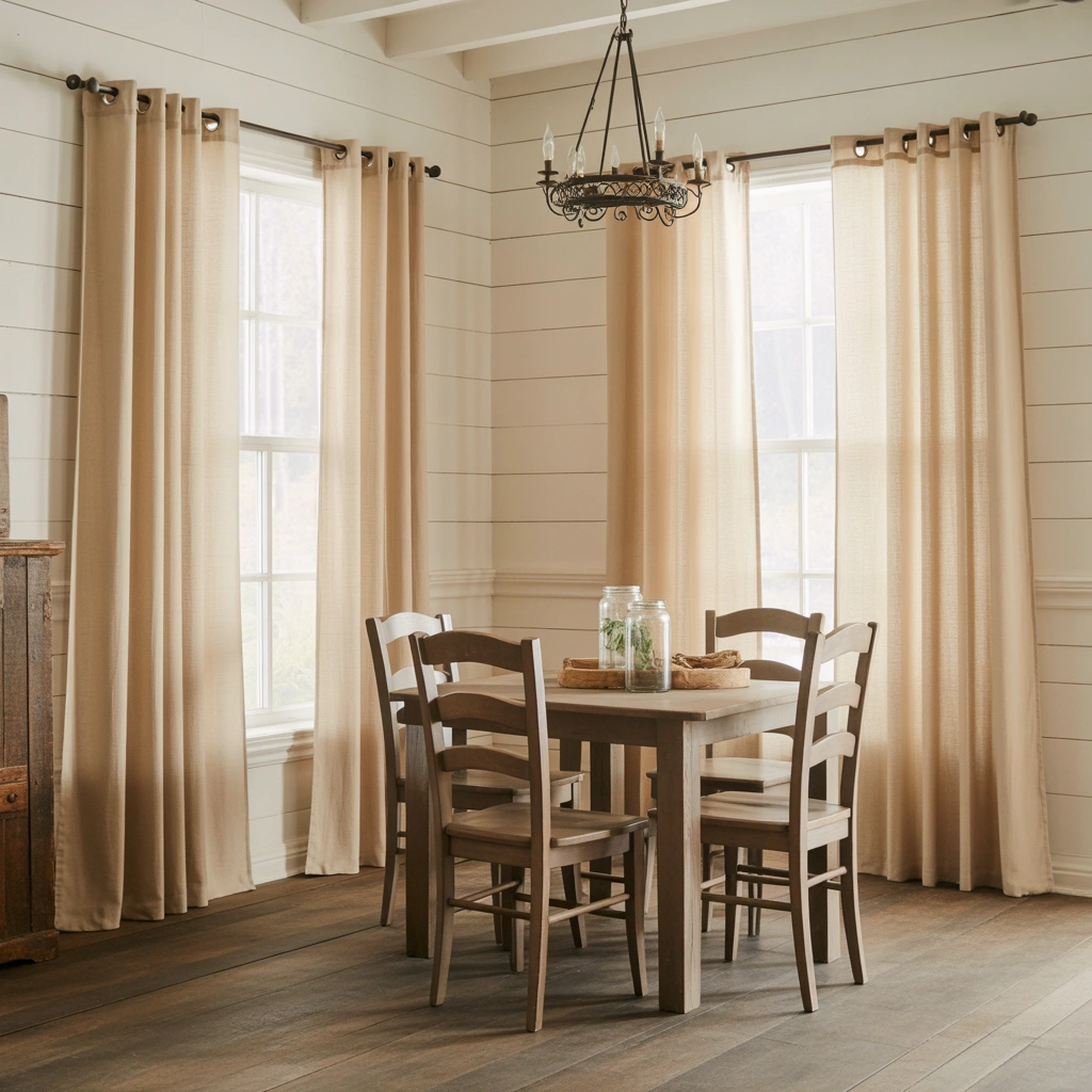 Drop Cloth Curtains for Budget Friendly Farmhouse Style
