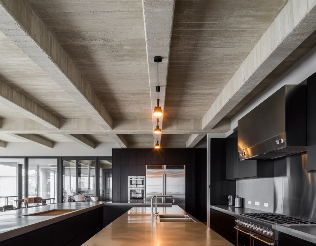 Exposed Concrete Ceiling for an Industrial Kitchen