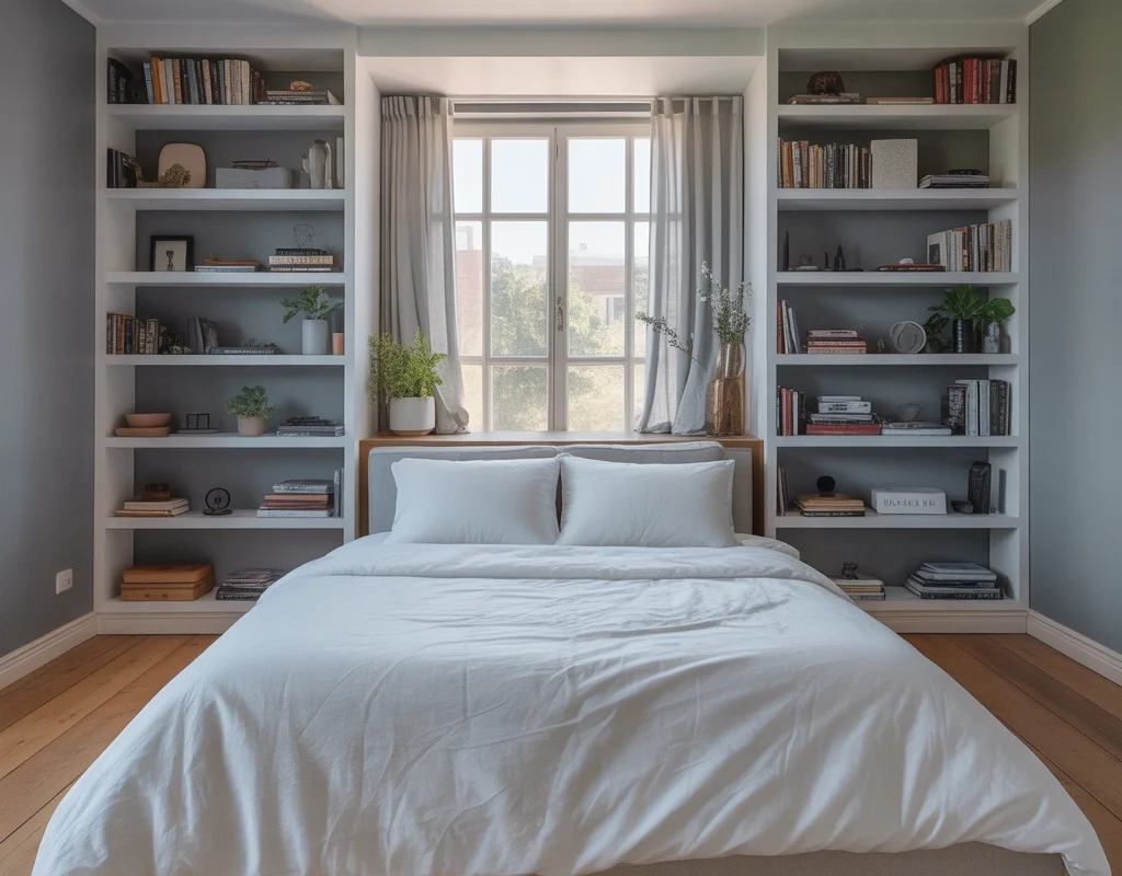Frame the Window With Built In Shelves