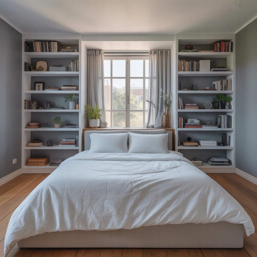 Frame the Window With Built In Shelves
