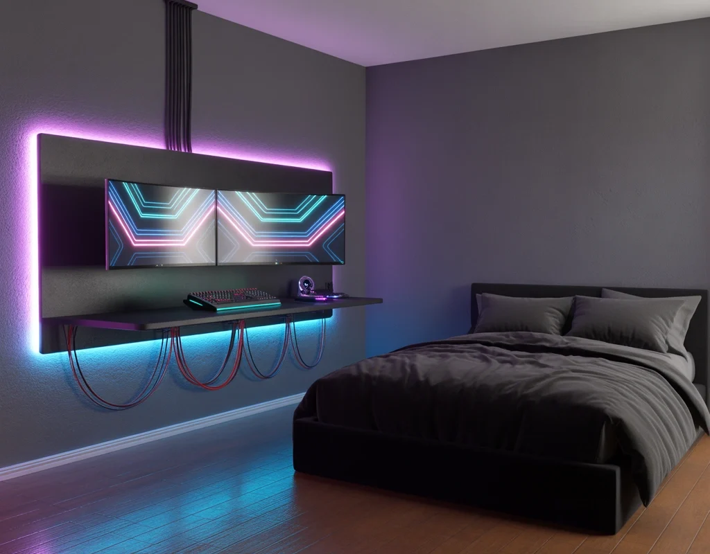 Gaming or Tech Inspired Wall Setup
