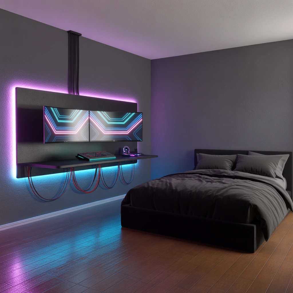 Gaming or Tech Inspired Wall Setup