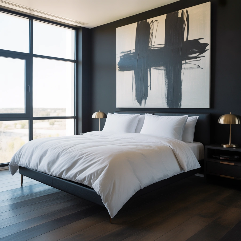 Large Statement Art for a Confident Bedroom