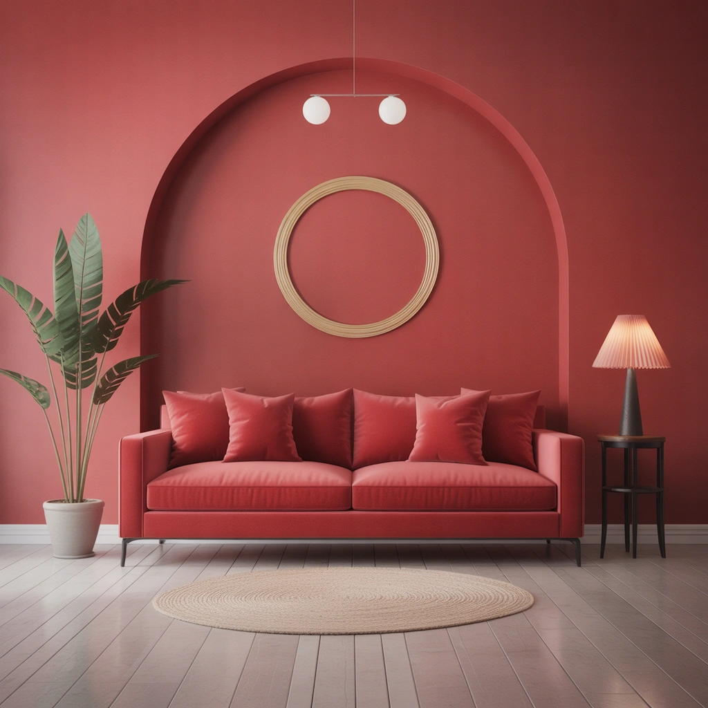 Make It Minimal With a Single Red Sofa as the Focal Point
