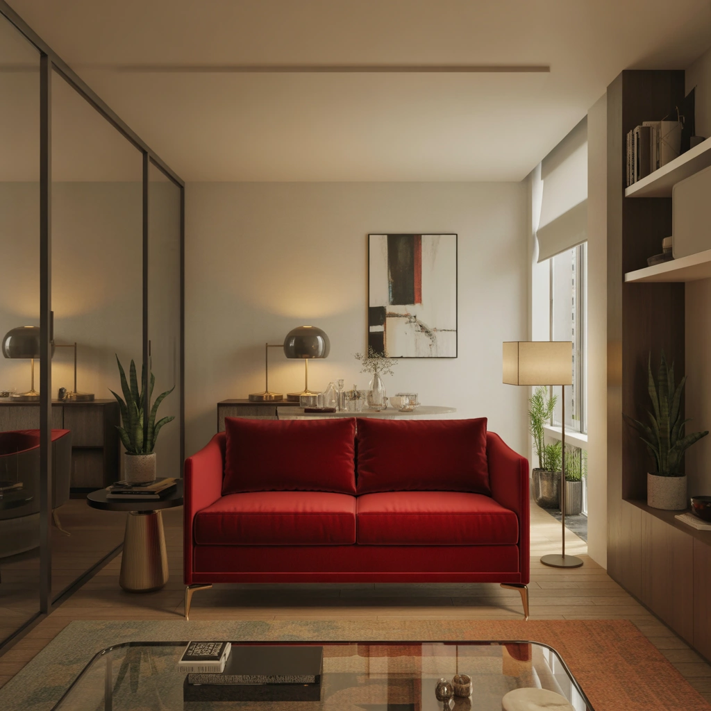 Make a Small Living Room Feel Special With a Red Loveseat