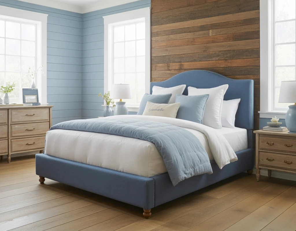 Mix Blue with Natural Wood Tones