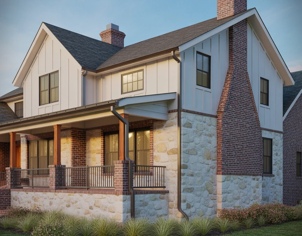 Mix Stone or Brick with Siding