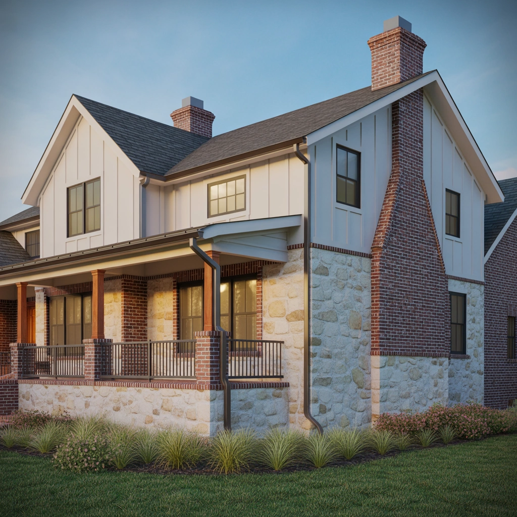 Mix Stone or Brick with Siding