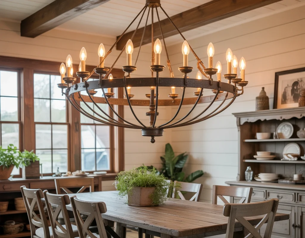 Oversized Lighting for a Dramatic Dining Room Centerpiece