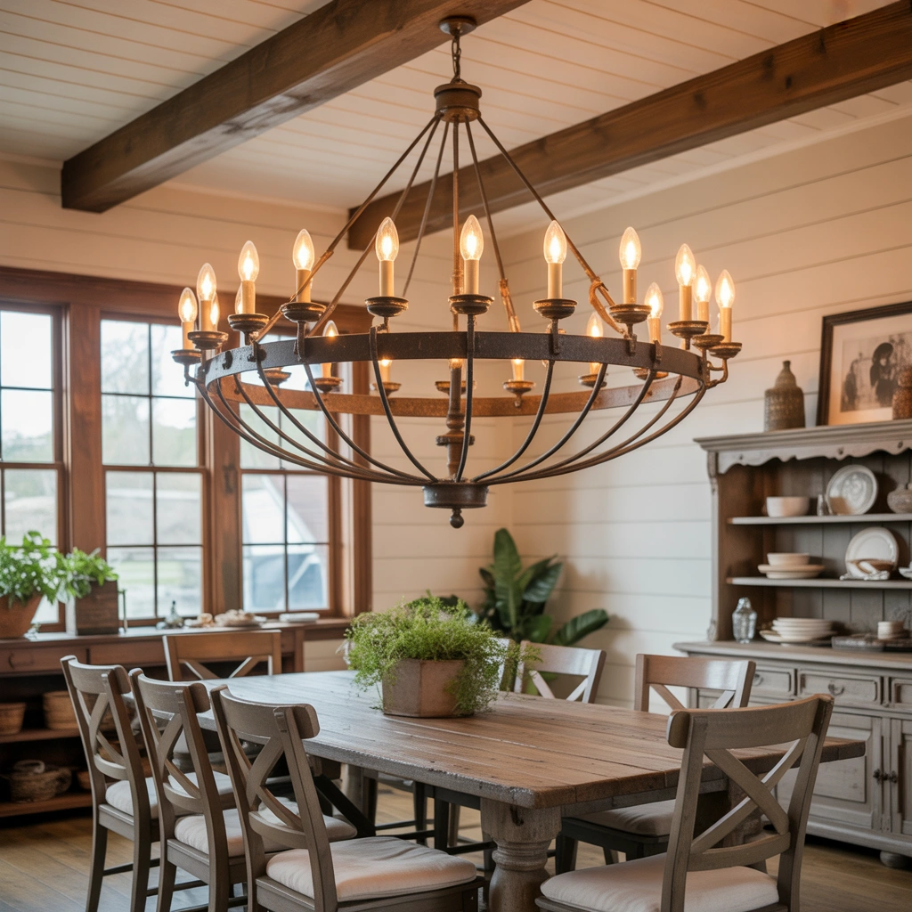 Oversized Lighting for a Dramatic Dining Room Centerpiece