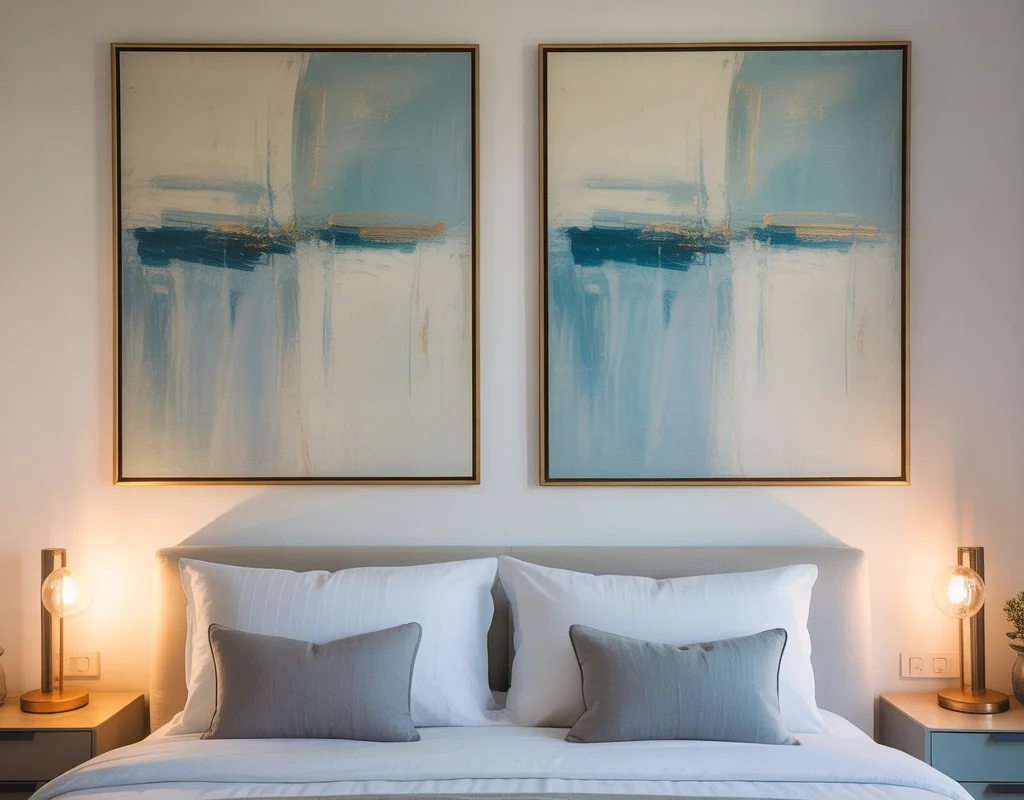 Pair of Matching Paintings for Symmetry