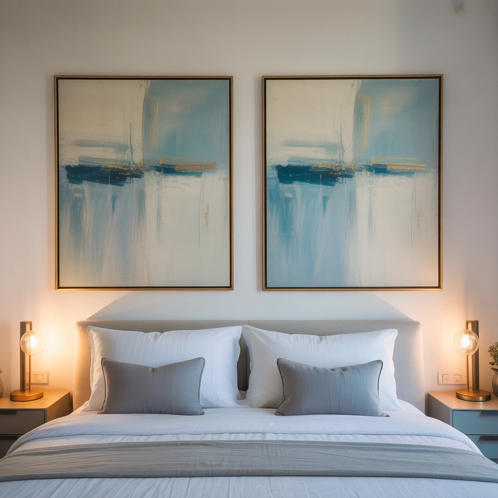 Pair of Matching Paintings for Symmetry