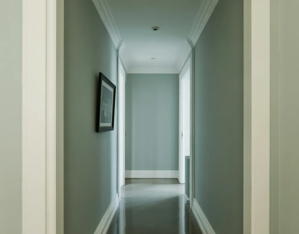 Pale Gray for a Simple Contemporary Hallway