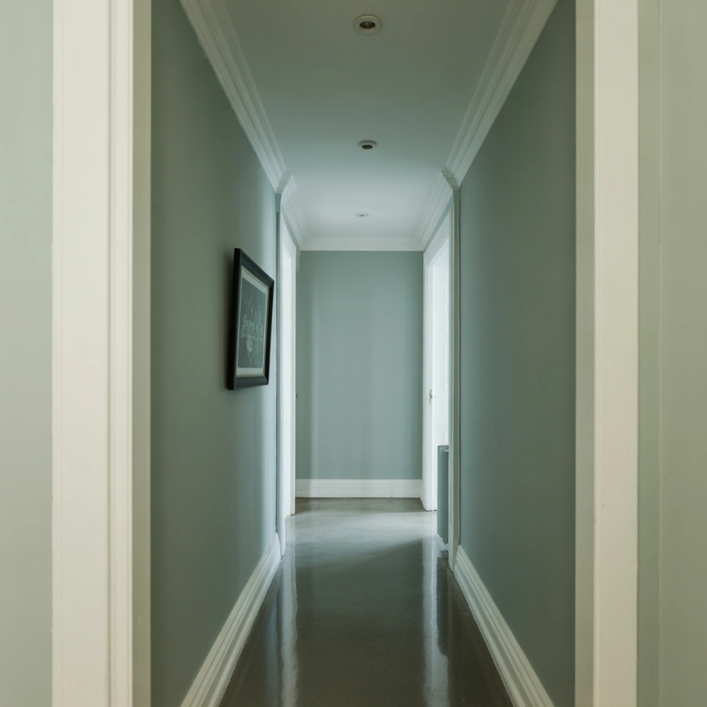 Pale Gray for a Simple Contemporary Hallway