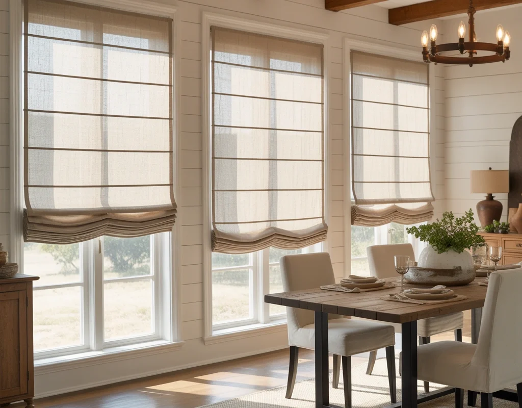 Roman Shades for a Clean Modern Farmhouse Look