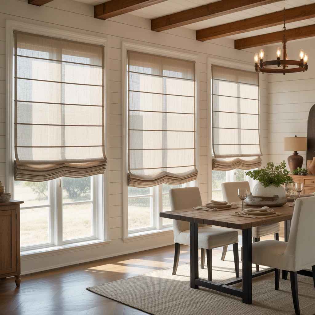 Roman Shades for a Clean Modern Farmhouse Look