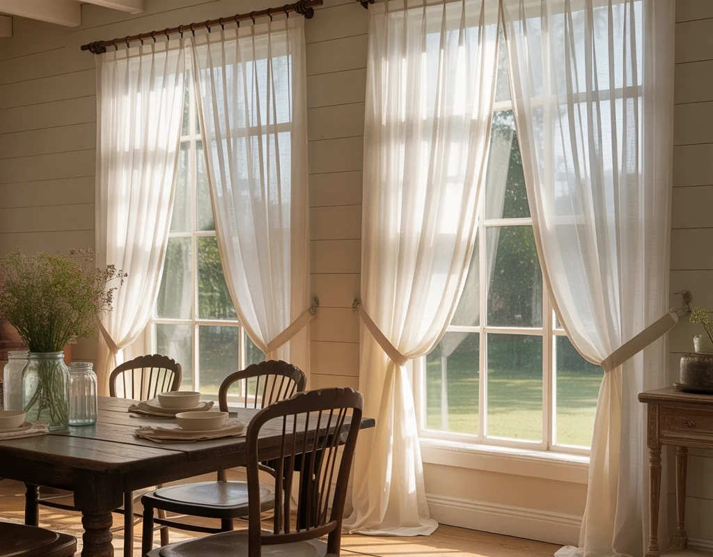Sheer White Curtains for Soft Natural Light