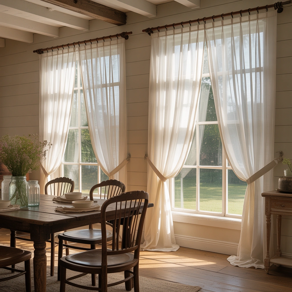 Sheer White Curtains for Soft Natural Light