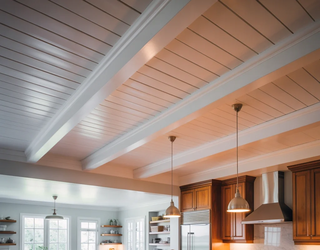 Shiplap Ceiling for a Cozy Kitchen