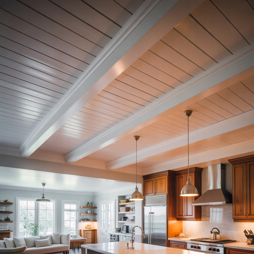 Shiplap Ceiling for a Cozy Kitchen