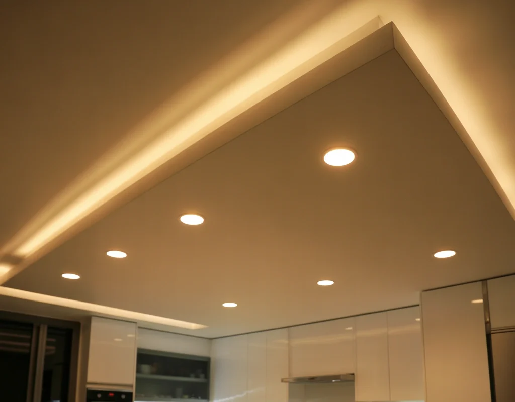 Simple False Ceiling with Recessed Lights