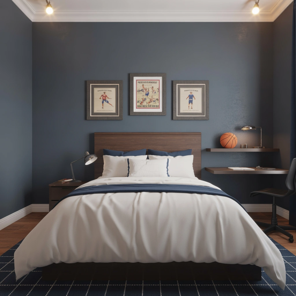 Sports Inspired Wall Without Looking Messy